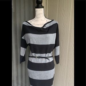NWT: dolman sleeves, striped sweater dress
